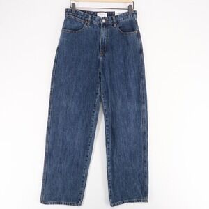 Urban Revivo Jeans Womens 4 Blue Tapered High Rise Cotton Denim Relaxed Wide